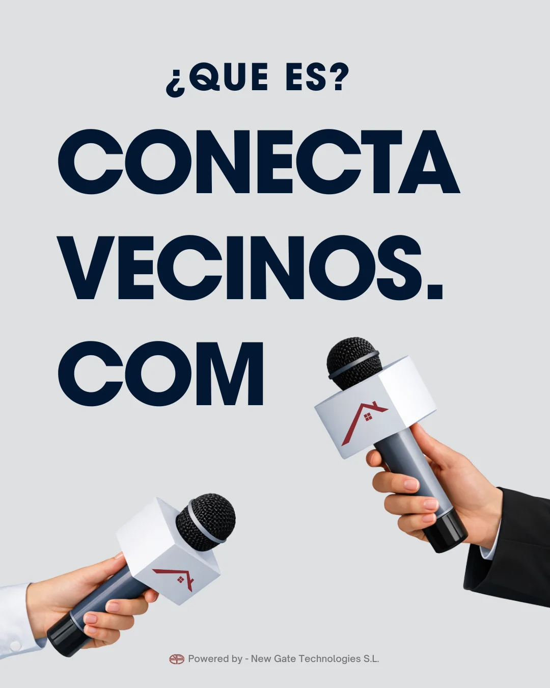 Micrófonos preguntando qué es conecta vecinos y en qué mejorarán sus comunidades